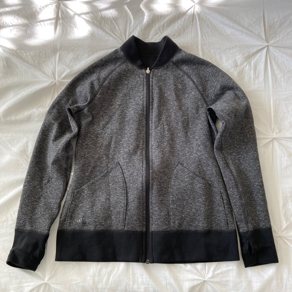 Reversible black + grey ADIDAS full zip jacket